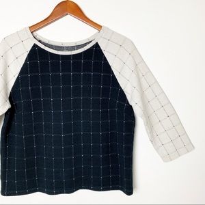 LOFT Ann Taylor Window Pane Plaid Sweatshirt